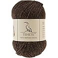TEHETE 100% Merino Wool Yarn for Knitting 3-Ply Luxury Warm Soft Lightweight Crochet Yarn(Brown,1Ball)