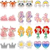 Clip On Earrings For Girls, 10/12/20/24/30/32 Pairs Hypoallergenic Kids Earrings, Cute And Great Gifts For Girls 4-12