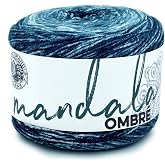 Lion Brand Yarn, Mandala Ombr&eacute; Yarn, Harmony, Blue Multicolor, 1 Pack | Variegated Yarn for Crochet, Knit, Crafts, Soft, Acrylic Fiber for Blankets, Worsted Weight Sweaters, Colorful Shawls