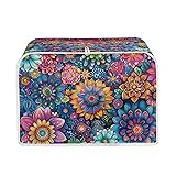 JEOCODY Toaster Cover 4 Slice Boho Mandala Flowers