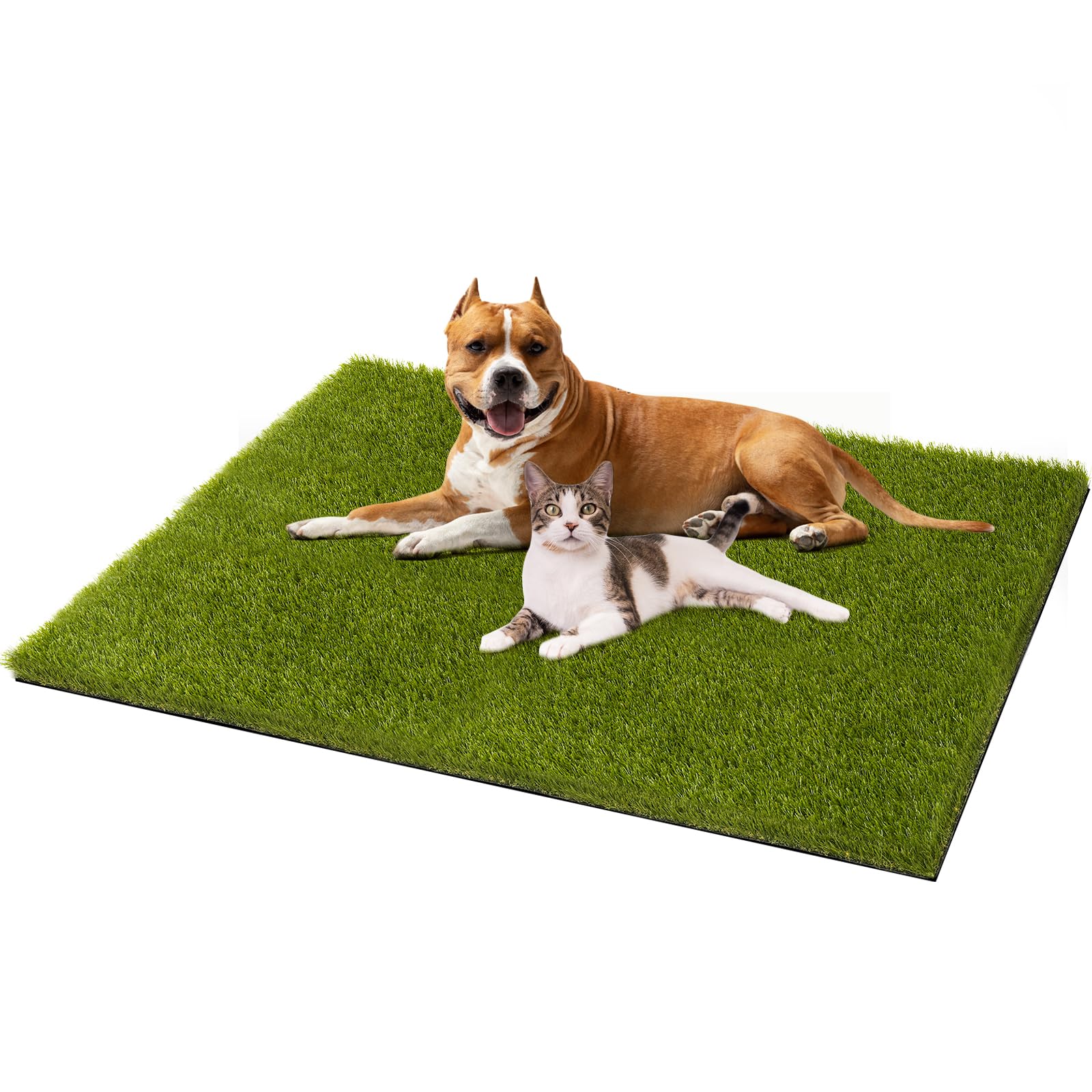Photo 1 of CooRug Dog Grass Pee Pads, 51.2 x 31.5 inches Reusable Artificial Grass Turf Rug for Dogs, Washable Fake Grass Mat Dog Pee Pad Replacement Outdoor Indoor Potty Training Pads with Drainage Holes