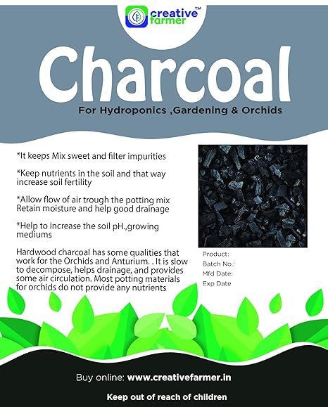 Creative Farmer Charcoal 1Kg Activated Horticultural Plant Powder | for Terrariums Succulents Cactus Orchid & Ornamental Plants Lush Vegetables, Flowers Garden |Best Growing Potting Medium