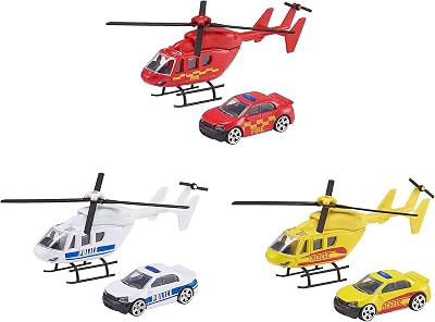 Teamsterz 7535-73614 Helicopter & Car Toy Set - Multicolour
