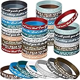 Ecation Bible Verses Bracelets Bulk Scripture Silicone Wristbands Inspirational Motivational Quote Rubber Wristbands Christian Bracelets for Easter Carnival Party Favors