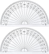 Outus Plastic Protractor 180 Degrees 4 Inch Clear Pack of 10 view 7