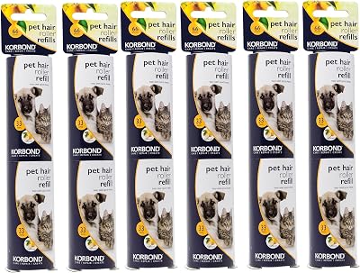 Korbond 12 Pack 9.8m PET SAFE Lint Roller Refills Citrus Scent 396 Sheets