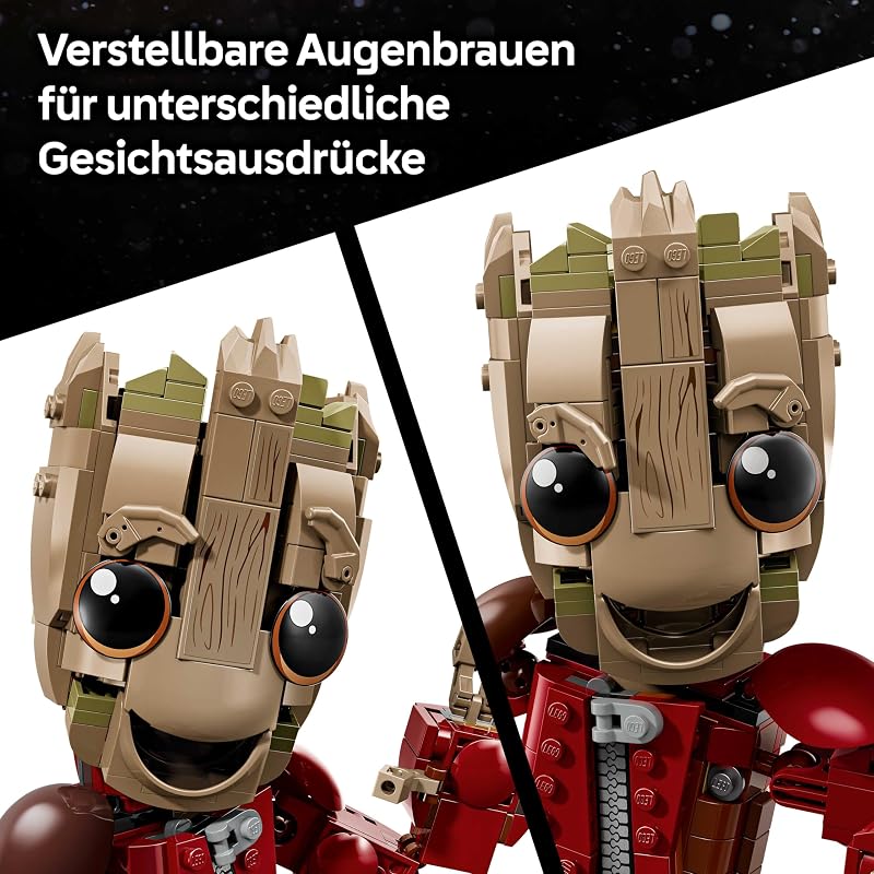 | Groot im Ravager-Outfit - Superhelden Spielzeug mit baubarer Figur für Rollenspiele - Kinder Konstruktionsspielzeug - Kreatives Geschenk für Jungen ab 10 Jahren, Mädchen und Filmfans - 76341