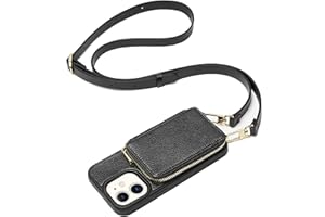 ZVE for iPhone 11 Wallet Case with Card Holder, Phone Case Crossbody with Wrist Strap for Women, Handbag Purse Zipper Leather Cover for iPhone 11, 6.1", 2019 - Black