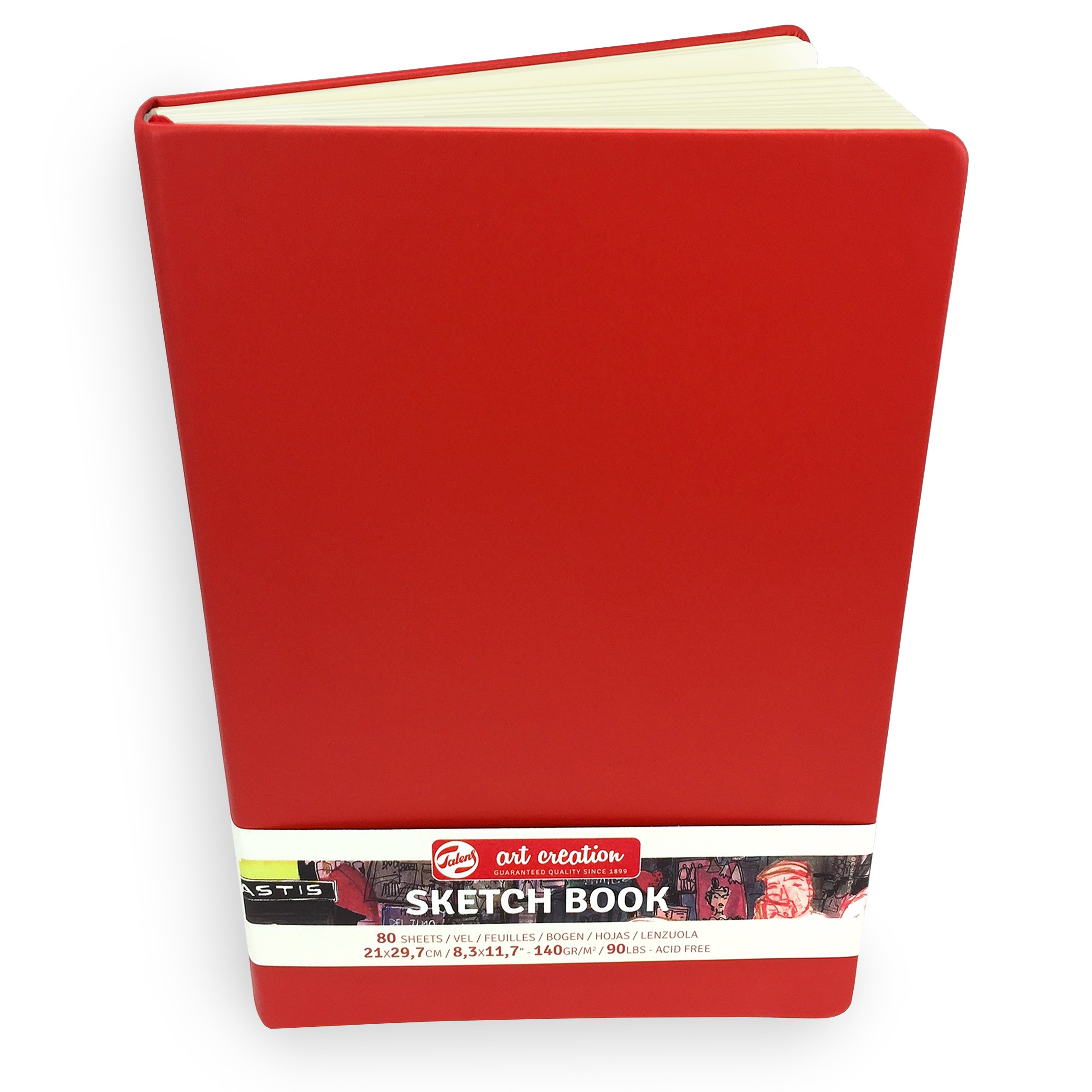 Royal Talens – Art Creation Hardback Sketchbook – 80 Sheets – 140gsm – 21 x 29.7cm – Red Cover