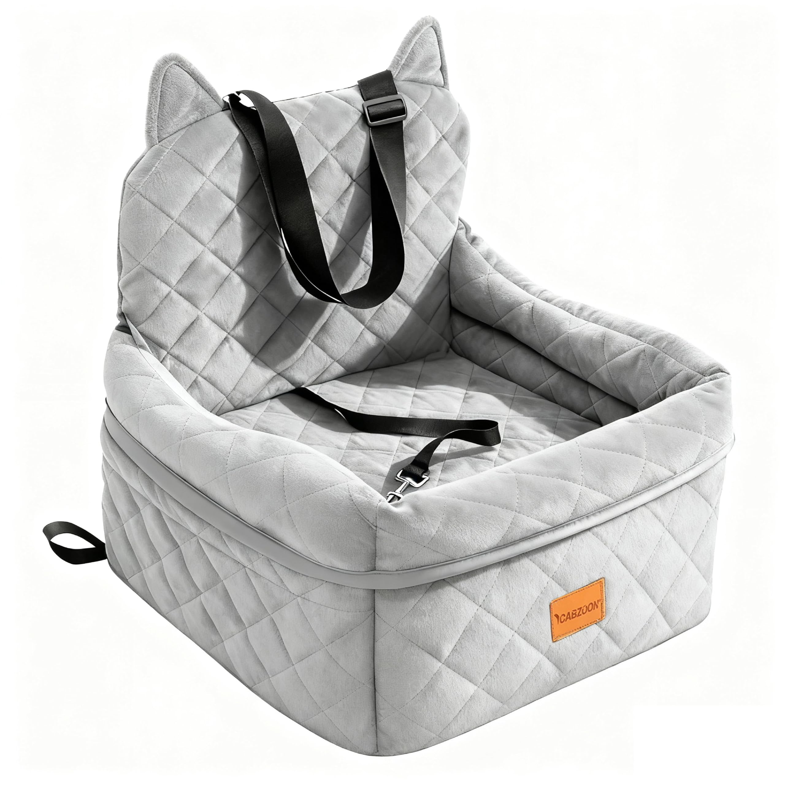 Photo 1 of **Missing middle cushion--PARTIAL SET----**CABZOON Dog Car Seat for Small/Medium Dogs Up to 35lbs,Elevated Cushion Fits in Front/Back Seat,Travel Safety Per Car Bed with Washable Removable Cover, Storage 2 Pockets BROWN AND BLUE