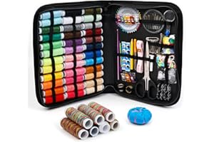 Large Sewing KIT, 226 PCS Premium Sewing Supplies with 43 XL Thread Spools, Leather Case, Scissors, Thread, Needles and Acces