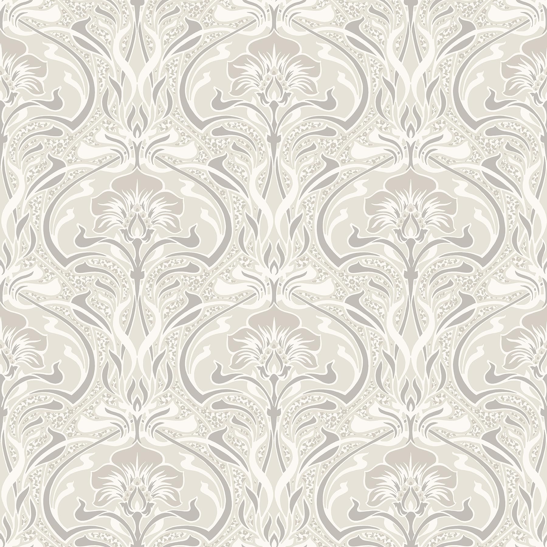 Crown Wallcoverings Flora Nouveau Wallpaper Cream M1197 Full Roll