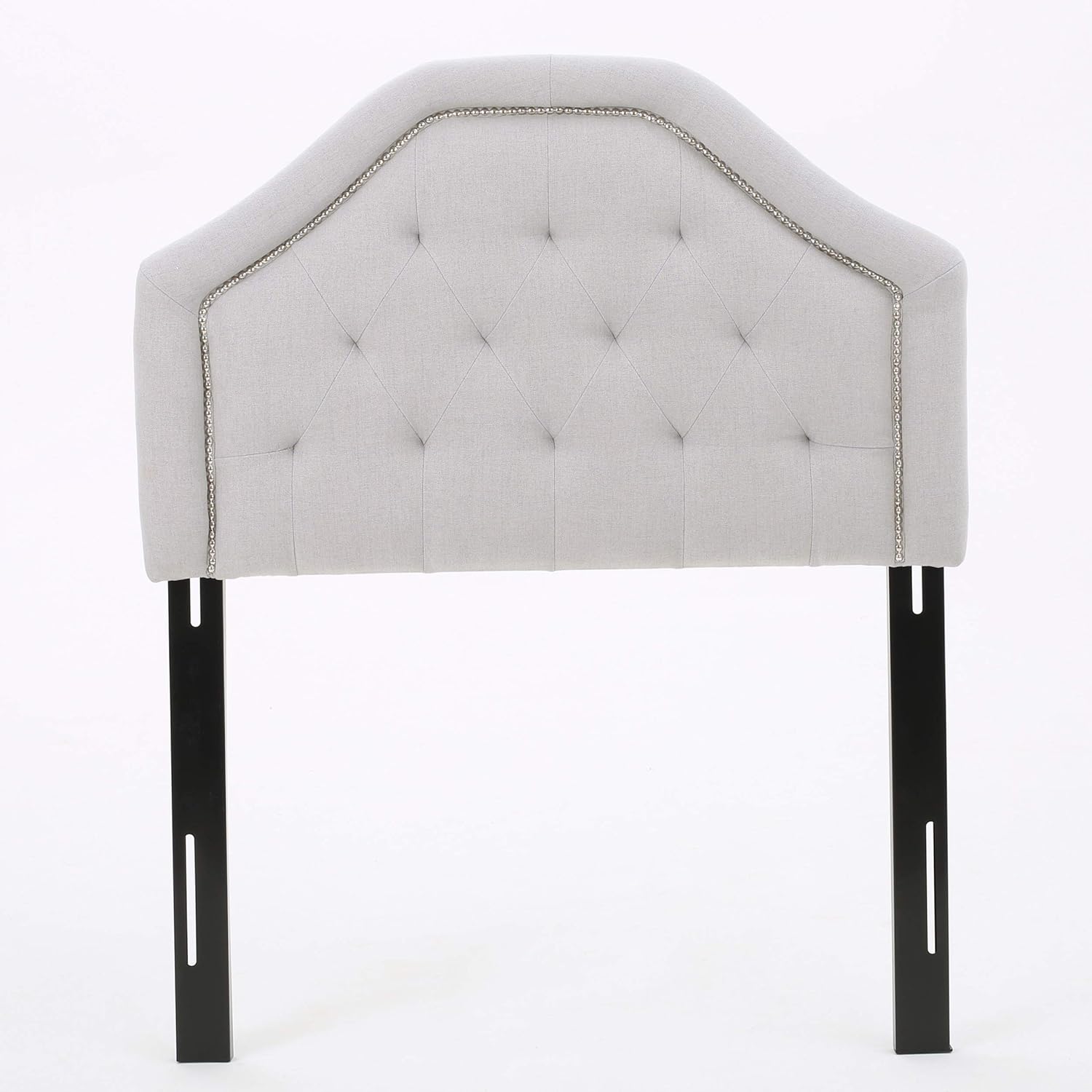 Best Tufted Nailhead Trim Ivory Velvet Headboard