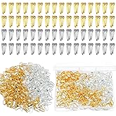 BENBO 400PCS Pinch Bails for Jewelry Making, Snap Bail Jump Ring Hooks Metal Pinch Bail Clip Pendant Charms Jewelry Clasps Chain Connector Findings with Box for DIY Necklace Choker Making