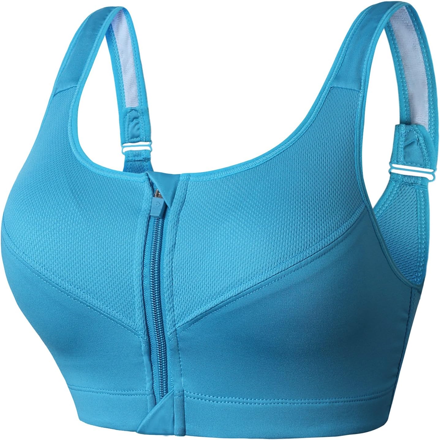 newlashua Women's High Support Push Up Zip Front Close Padded Sports Bra