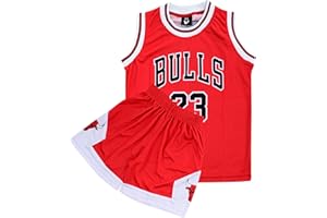VEGAS APPAREL Kids Basketball Kit, 2 Piece Sleeveless Kids Basketball Jersey Shirt & Shorts for 2-14 Years Unisex Children
