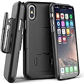 iPhone Xs Max Belt Clip Case (2018 DuraClip) Ultra Slim Holster Shell Combo (Rubberized Grip Finish) Black (iPhone Xs Max)