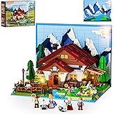 LUMIBRICKS Farm Shepherd's-Cottage Lighting Building-Bricks-Set - 2265 Pcs Farm Life Sheep Stone House Collection LED Light C
