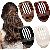 4 PCS Flat Hair Clips, Round Lay Down Hair Claw Clips for Women Girls, French Strong Hold Hair Barrettes for Thick Thin Hair,