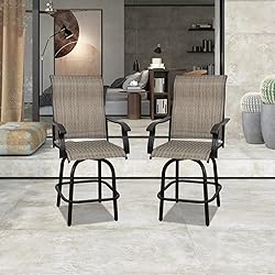 2 PC Outdoor Swivel Bar Sets, All Weather Bar