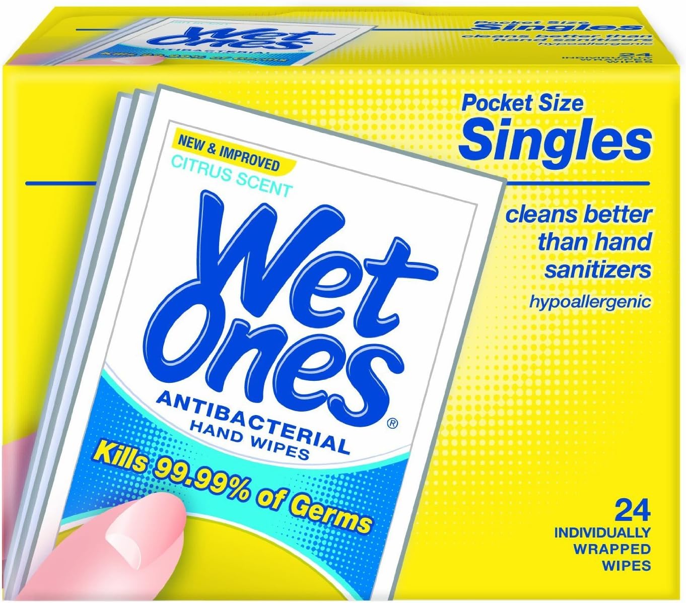 Wet Ones Singles Antibacterial Hands & Face Wipes Citrus (24Count) Amazon.co.uk Health
