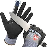 Schwer ANSI A9 Highest Level Cut/Abrasion Resistant Gloves for Heavy Duty Work, 3/4 Double Nitrile Coating for Detect Metal, Water & Oil Proof, Anti Slip, Touch Screen, Non-PFAS, PM3202, Black, L