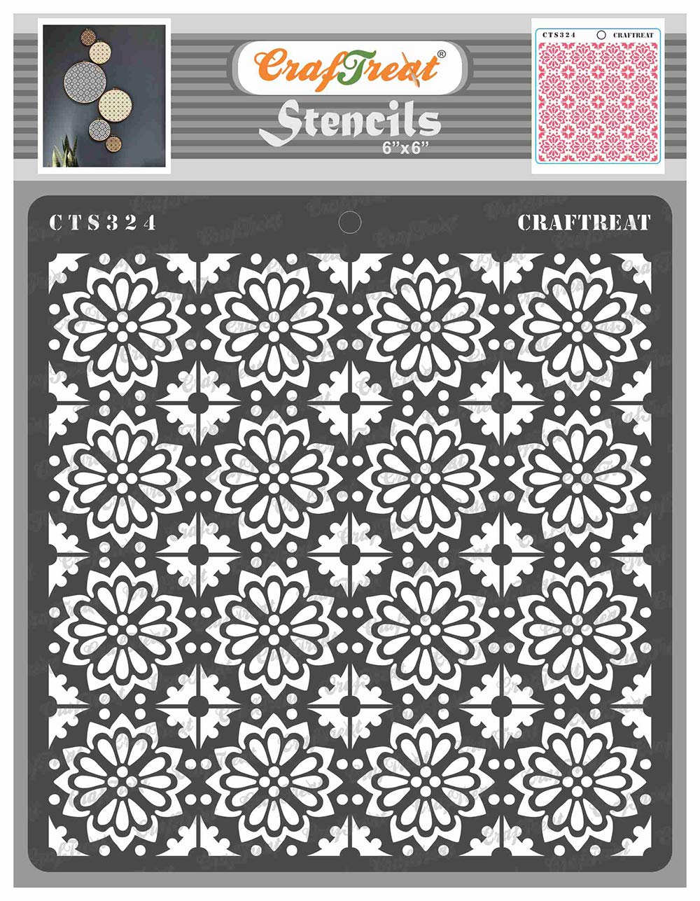 Craftreat Flower Stencils for Craft and Art Tile Flowers