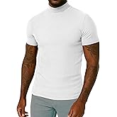 URBAN BUCK Turtleneck Men Long Sleeve Knitted Shirt - Ultra Soft Cotton Slim Fit Ribbed Turtle Neck Sweater for Men