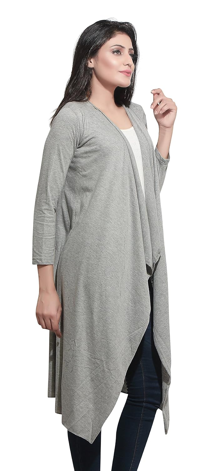 bfly women's viscose long shrug (black & grey)