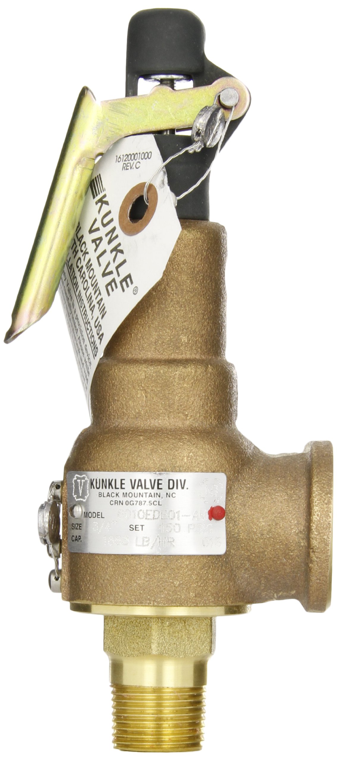 Kunkle 6010EDE01AM0150 Bronze ASME Safety Relief Valve for Steam, EPR