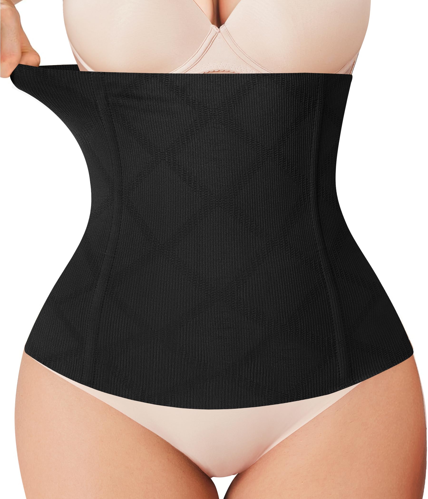 Photo 1 of Nebility Womens' Waist Trainer Tummy Control Waist Cincher Slim Body Shaper (Black Without Hook, S)