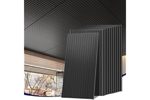 LooYee 24x48 Inch Slat Black Ceiling Tiles, 2x4Ft 6 PCS Fluted Drop Ceiling Panels for Interior Decor PVC Waterproof Ideal for Bathroom Living Room Bedroom Office Commercial Spaces Cover 48 Sq.Ft