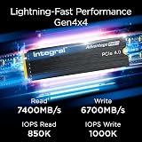 Integral Advantage PRO-1 2TB M.2 2280 NVME PCIe Gen4x4 SSD Heatsink PS5 view 2