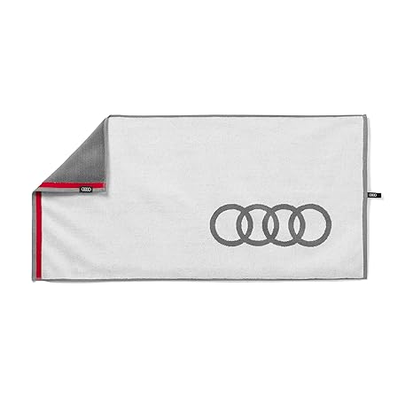 Audi 3131803000 Badehandtuch 80x150cm Strandtuch Handtuch Badetuch, Weiß/Grau