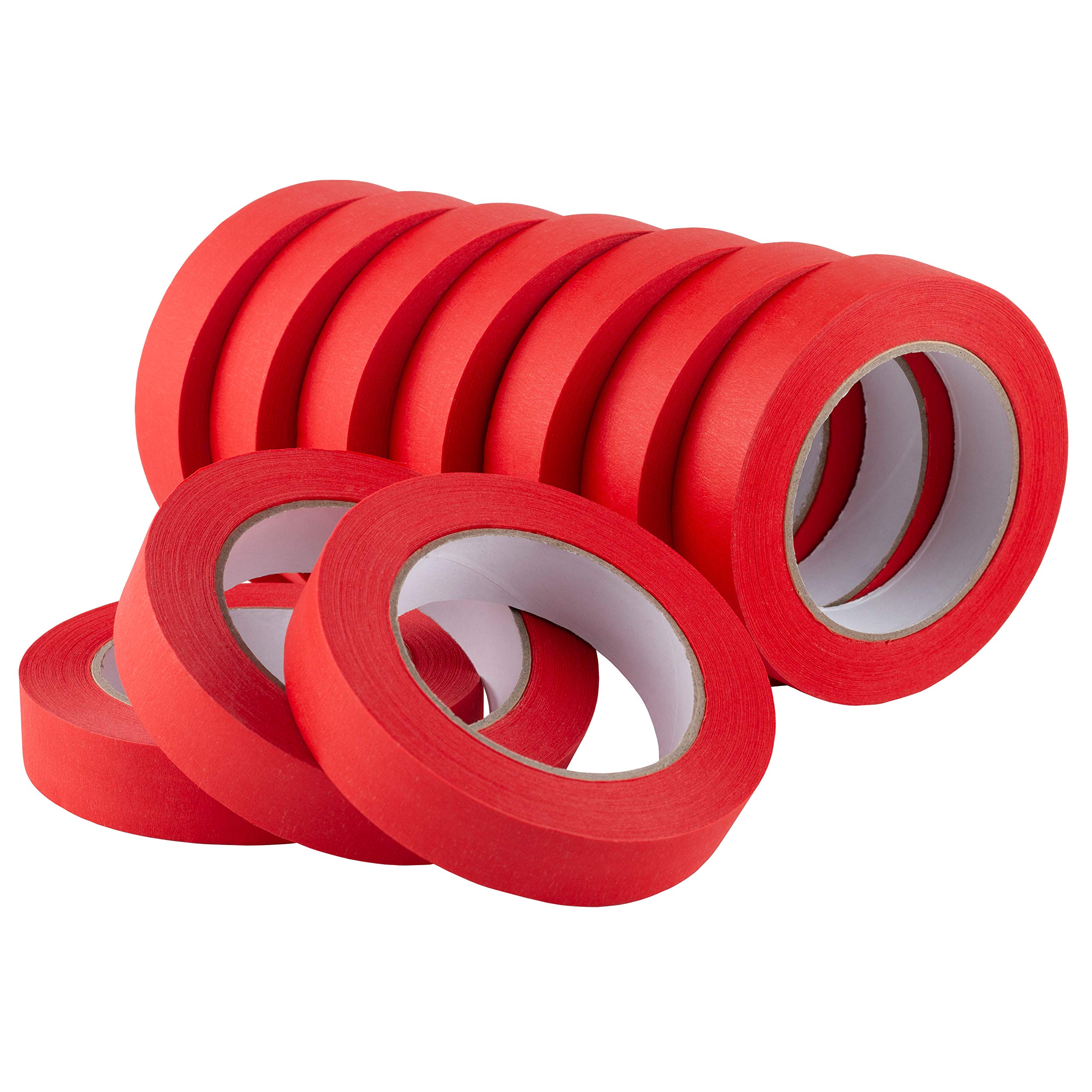 Photo 1 of Lichamp 10 Pack Red Painters Tape 1 inch, Medium Adhesive Red Masking Tape Bulk Multi Pack, 1 inch x 55 Yards x 10 Rolls (550 Total Yards)