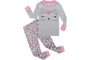 Dolphin&Fish Girls Cotton Pajamas Toddler 2 Pieces Pjs Kids Sleepwear Clothes Long sleeve Sets