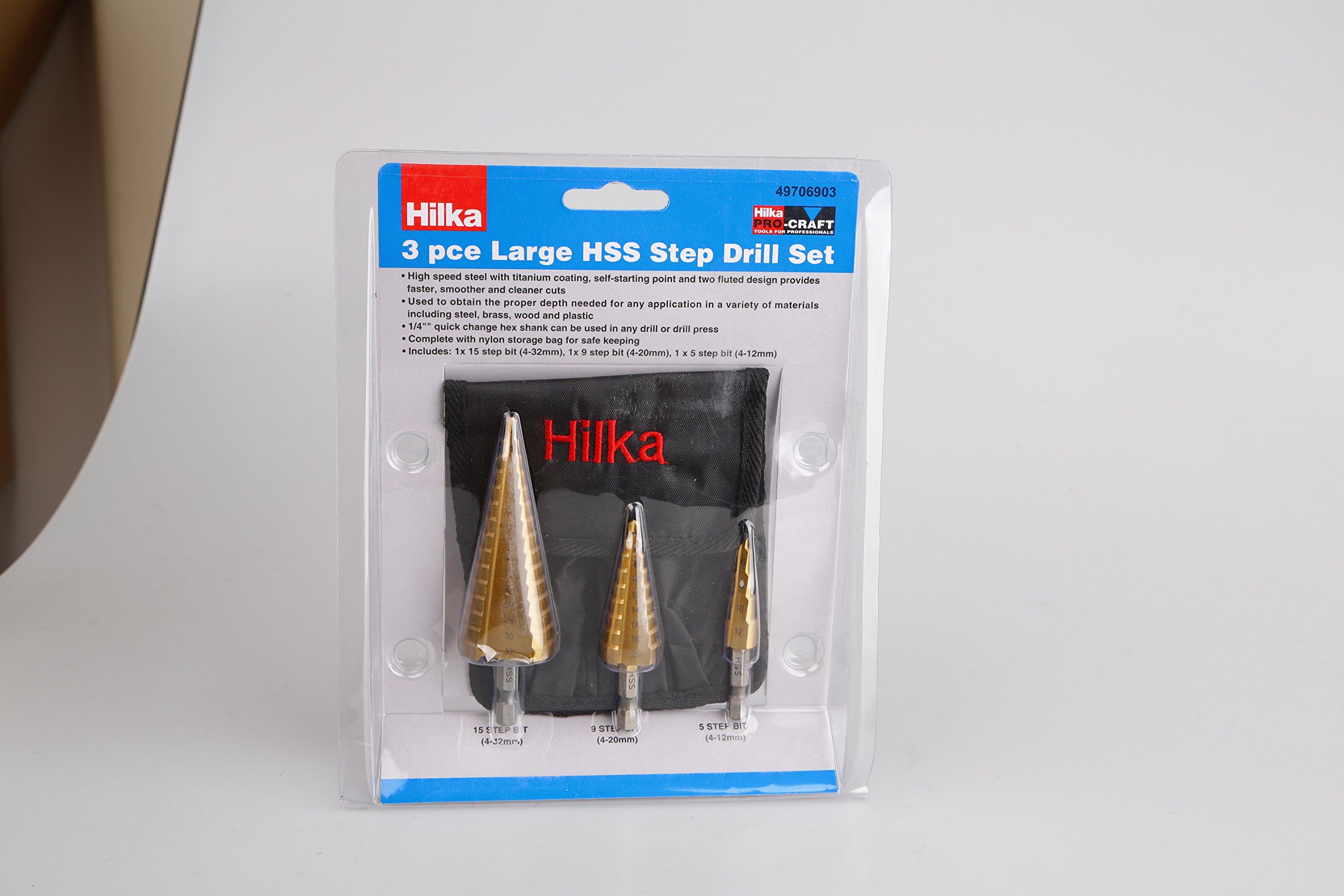 3 PCE HSS Step Drill Set