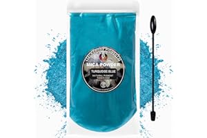 Turquoise Blue Mica Powder for Epoxy Resin 100g / 3.5oz. Sealed Bag Techarooz 2 Tone Resin Dye Color Pigment Powder for Lip Gloss, Nails, Colorant for Slime Bath Bombs Soap Making Polymer Clay