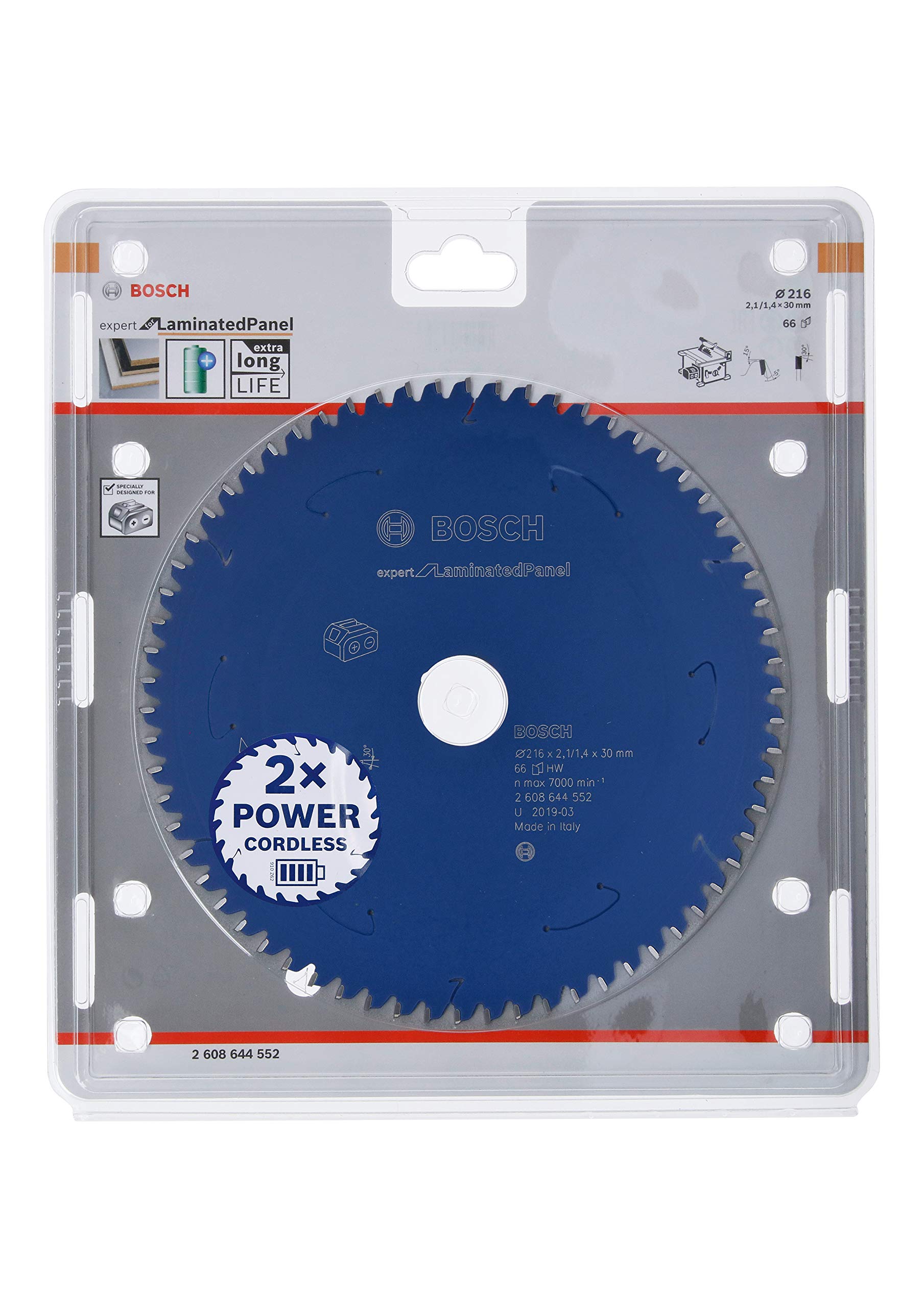 Bosch Professional Accessories Circular Saw Blade Expert For Laminated Panel (Chipboard, 216 X 30 X 2.1 mm, 66 Teeth, Accessories Cordless Circular Saw)