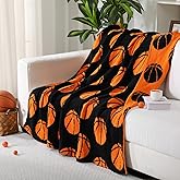 Buryeah Basketball Senior Night Knit Throw Blanket, 50 x 60 Inch Reversible Soft and Cozy Blanket for Couch Sofa Bed Throw, Basketball Lovers Gift for Sports Fans
