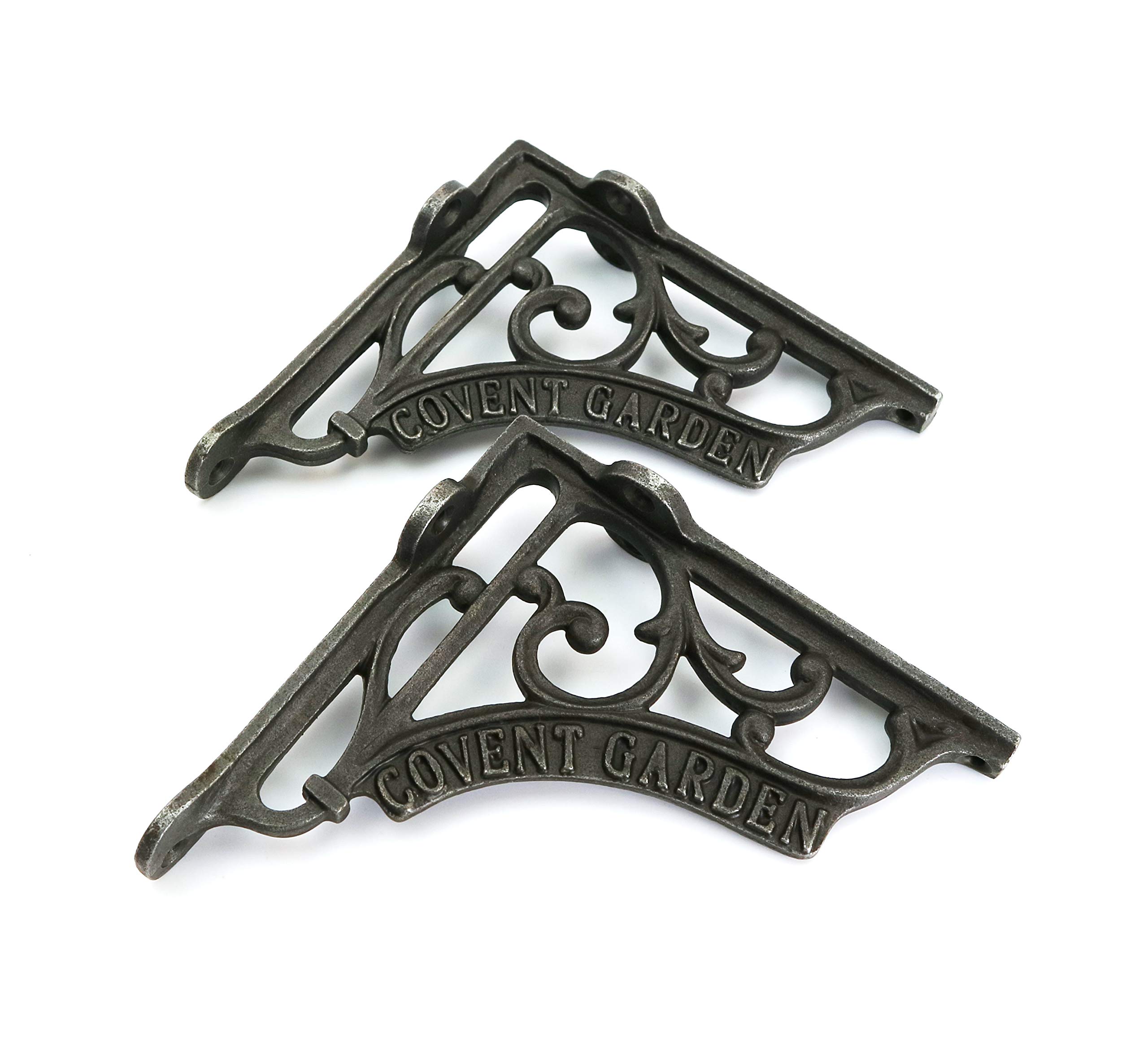 Pair of Cast Metal Vintage Style Covent Garden Shelf Bracket Antique Cast Iron 125mm x 125mm / 5" x 5"
