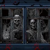 2 Pcs Halloween Window Decorations, Halloween Window Cover, Skeleton Ghost Poster for Indoor and Outdoor Party Decorations, 32x47 inch (Terror C)