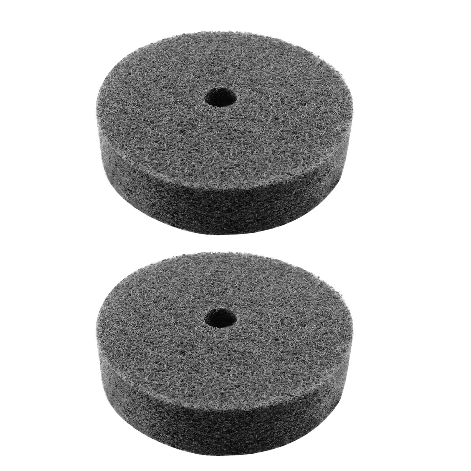 YINETTECH 2pcs Fiber Nylon Polishing Wheel 3inch Buffing Wheel Scouring Pad for Angle Grinder Metal Wood Plastic Polisher 75x20x10mm K180, Grey