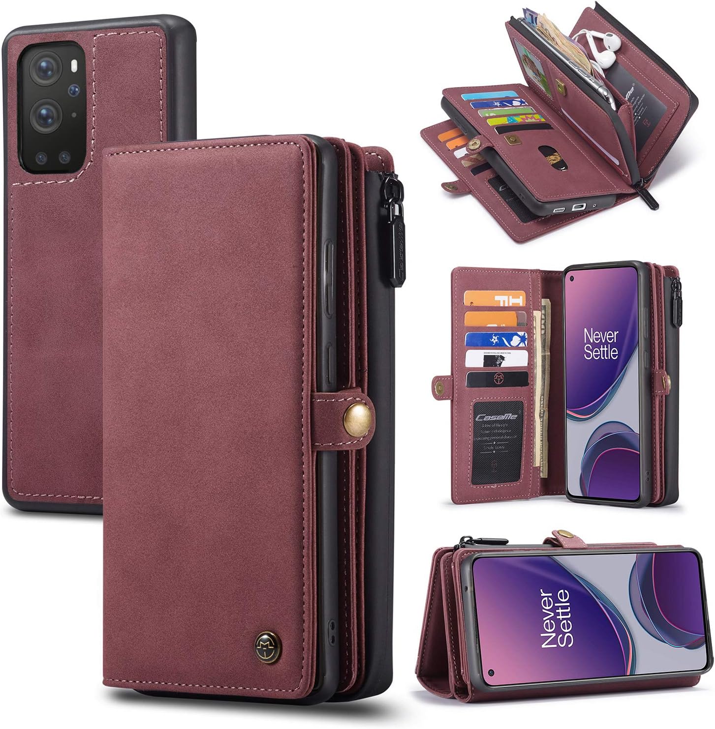 HAII for OnePlus 9 Pro Wallet Case,MultiFunctional Leather Purse Flip