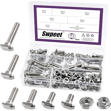 Buy 8 x 16 T-Slot Drop-in Stud Sliding Bolts T Shape Screws, 304