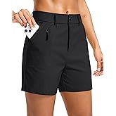 SANTINY Women's 5"/7" Hiking Golf Shorts Quick Dry Stretch Casual Work Shorts with Pockets for Women Walking Travel Summer