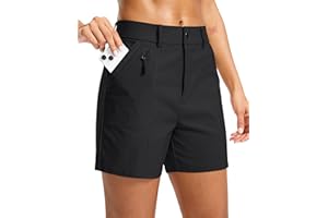 SANTINY Women's 5" Hiking Golf Shorts Quick Dry Stretch Casual Work Shorts with Pockets for Women Walking Travel Summer