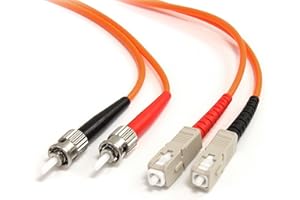 StarTech.com 1m Fiber Optic Cable - Multimode Duplex 62.5/125 - LSZH - ST/SC - OM1 - ST to SC Fiber Patch Cable (FIBSTSC1), Orange