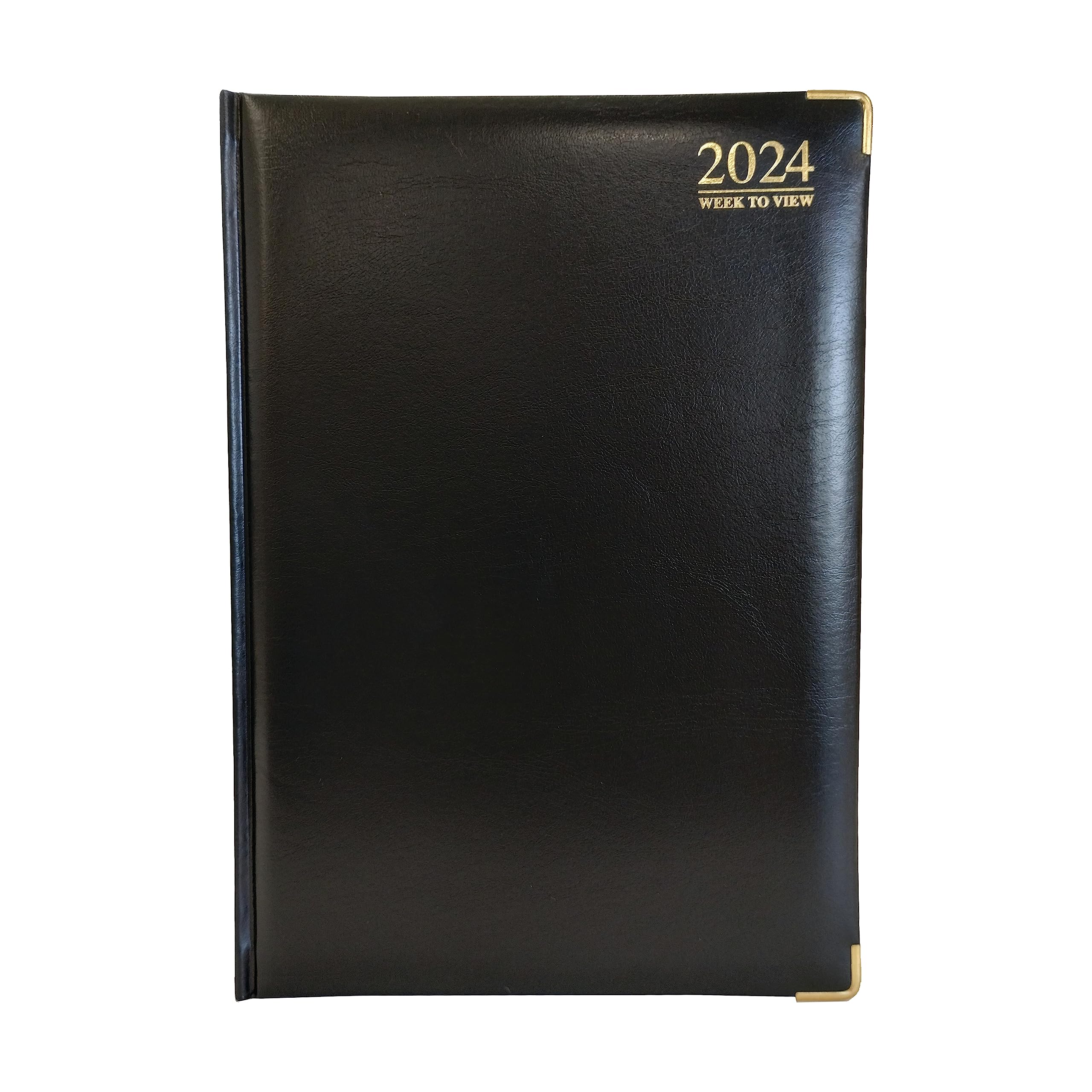 G4GADGET G4 2024 Black A4 Week to View Diary Hardback Cover 70GSM Paper for Business Office & Home