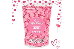 Kidu Pantry Vbrant Pink Melting Chocolate Wafers 2 Pound Bulk In Resealable Bag - Valentine's Day Pink Chocolate
